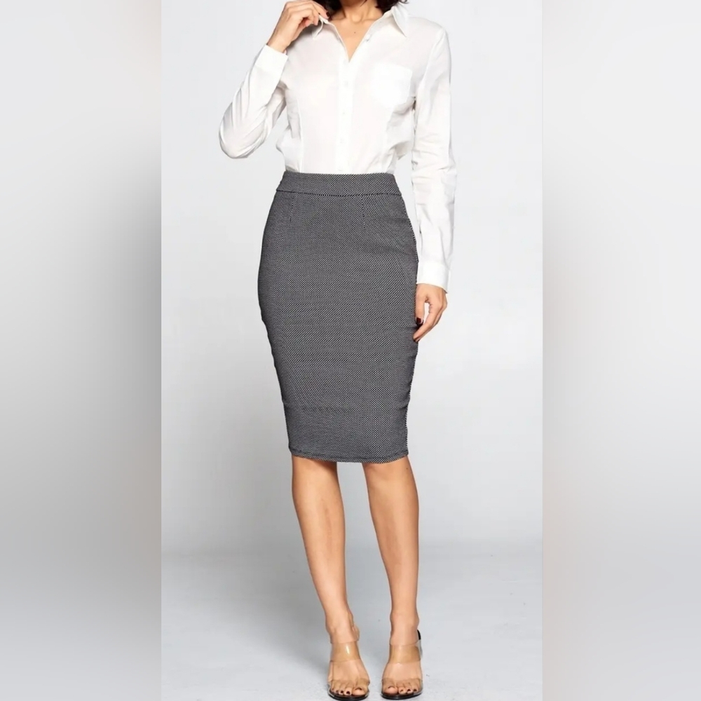 Black and White Pencil Skirt
